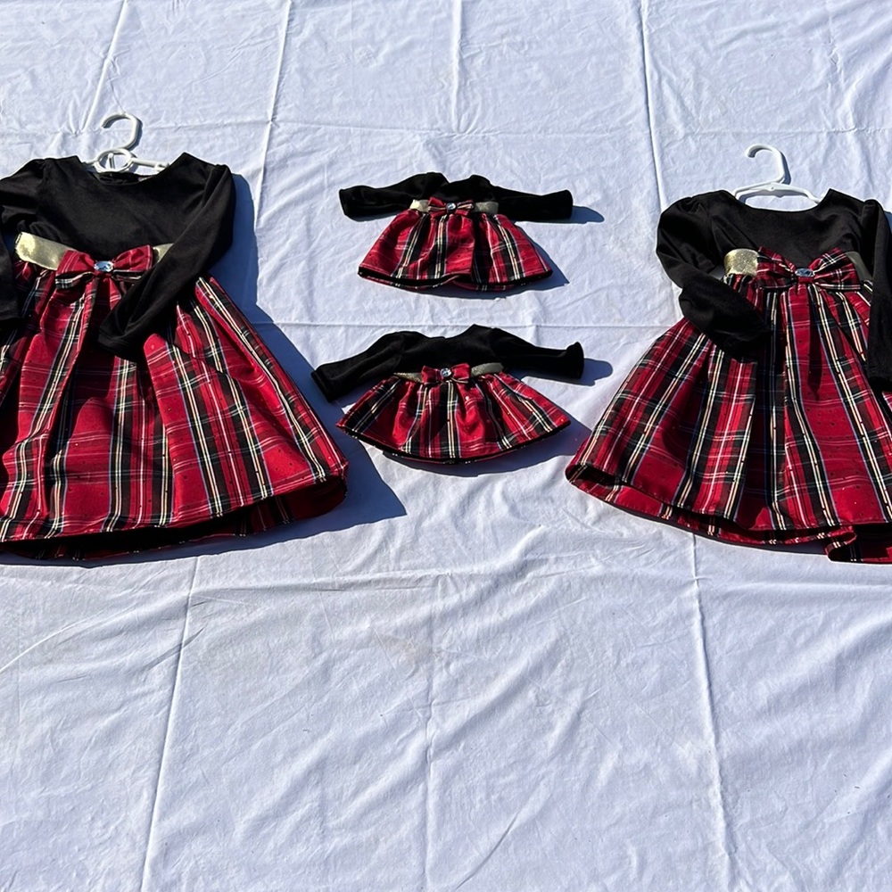 dollie & me Holiday Dress with matching doll dress.